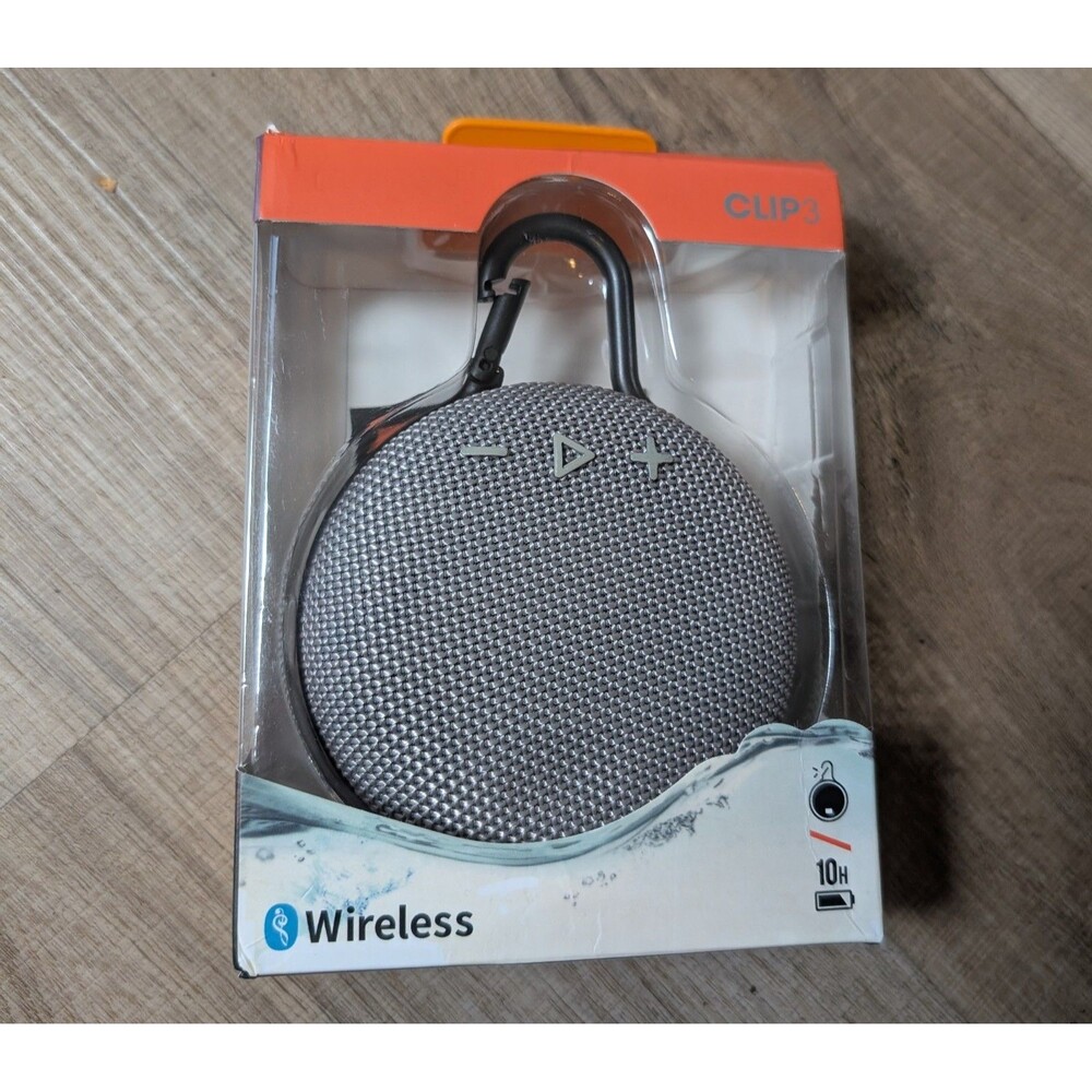 New Unbranded Clip Waterproof Bluetooth Portable Speaker Black & Silver *Read